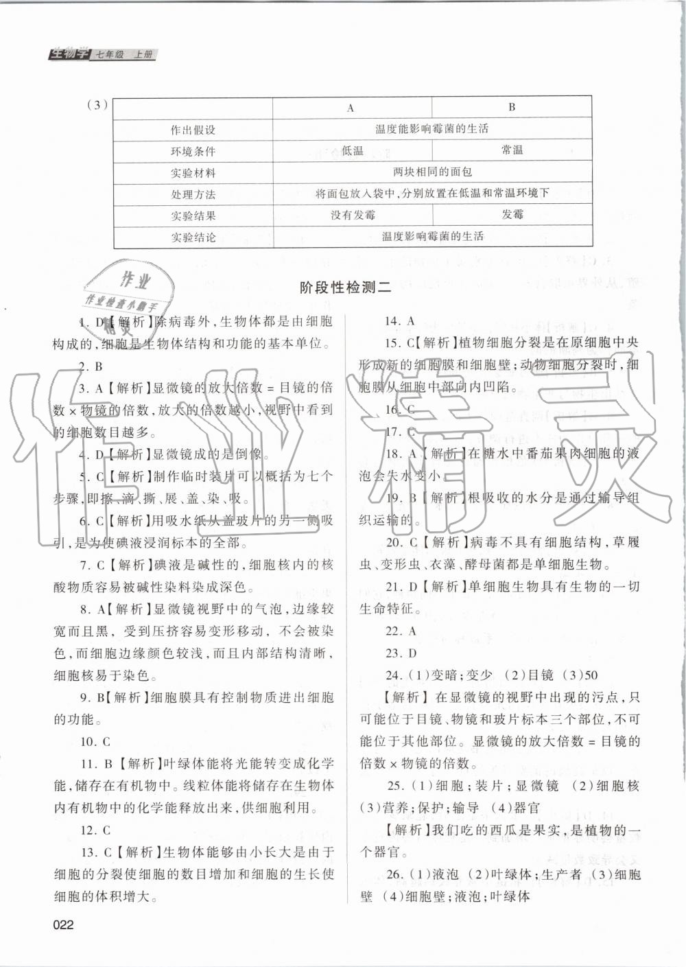 2019年學(xué)習(xí)質(zhì)量監(jiān)測(cè)七年級(jí)生物學(xué)上冊(cè)人教版 第22頁(yè)