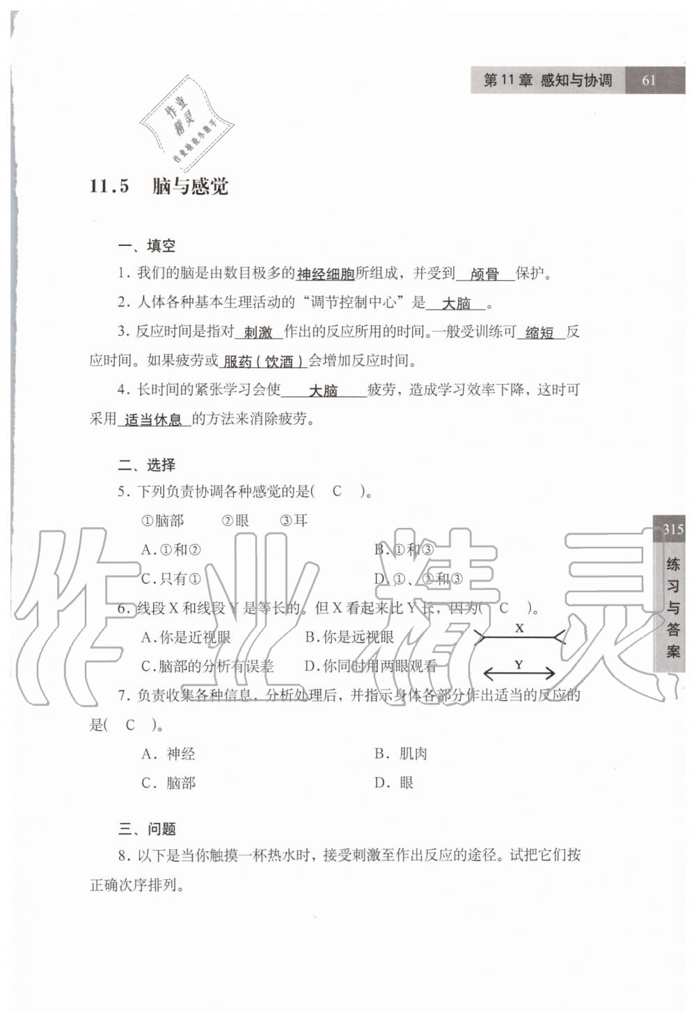 2019年练习部分七年级科学第一学期牛津上海版 第61页