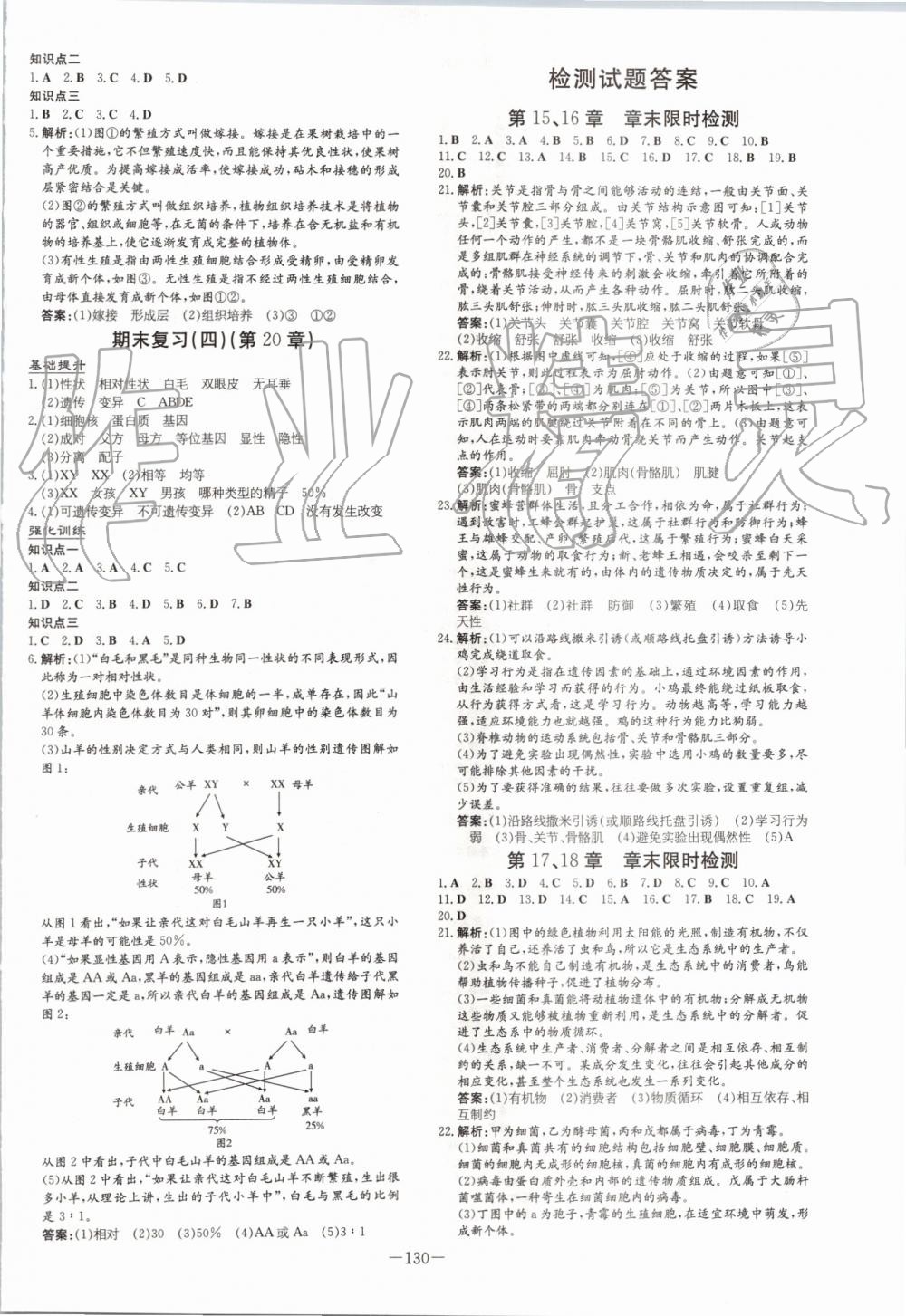 2019年初中同步學(xué)習(xí)導(dǎo)與練導(dǎo)學(xué)探究案八年級(jí)生物上冊(cè)北師大版 第14頁