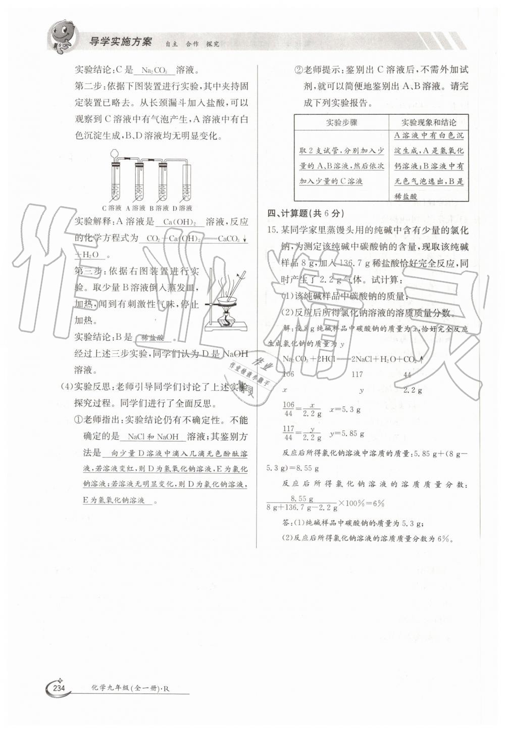 2019年金太陽導(dǎo)學(xué)案九年級化學(xué)全一冊人教版 第234頁