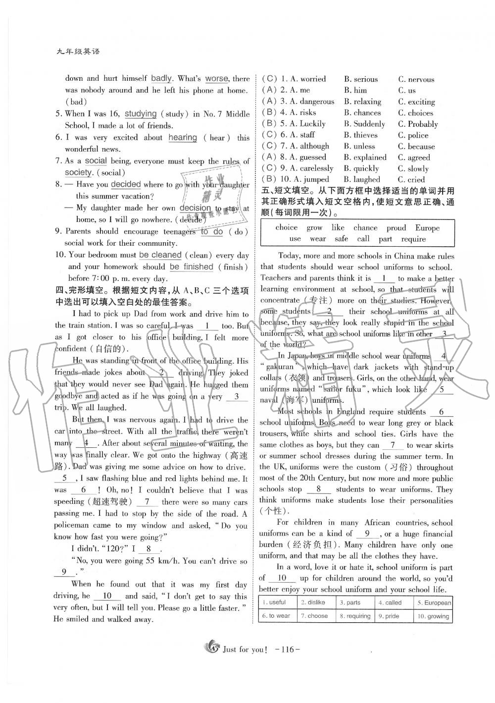 2019年蓉城优课堂给力A加九年级英语全一册人教版 第116页
