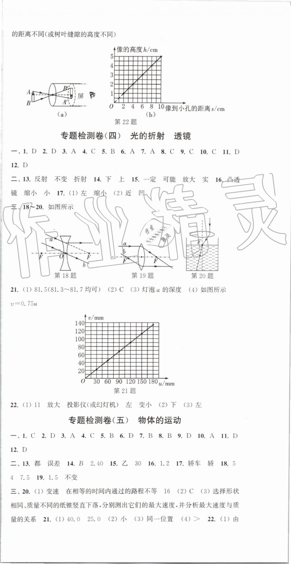 2019年通城学典活页检测八年级物理上册苏科版 第15页