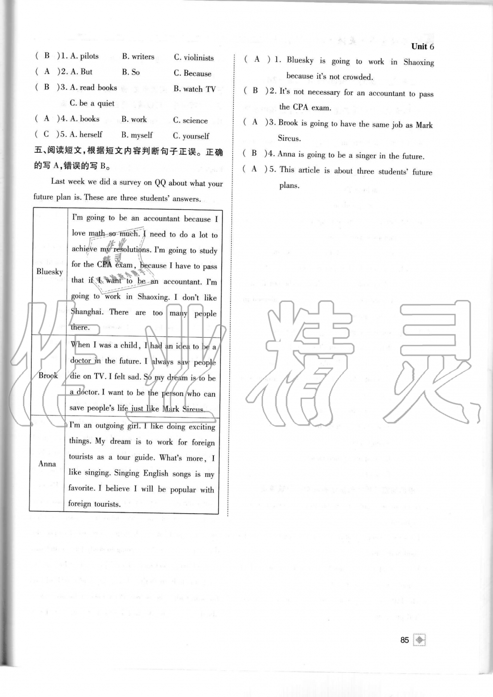 2019年名校金典課堂八年級(jí)英語上冊(cè)人教版成都專版 第85頁(yè)