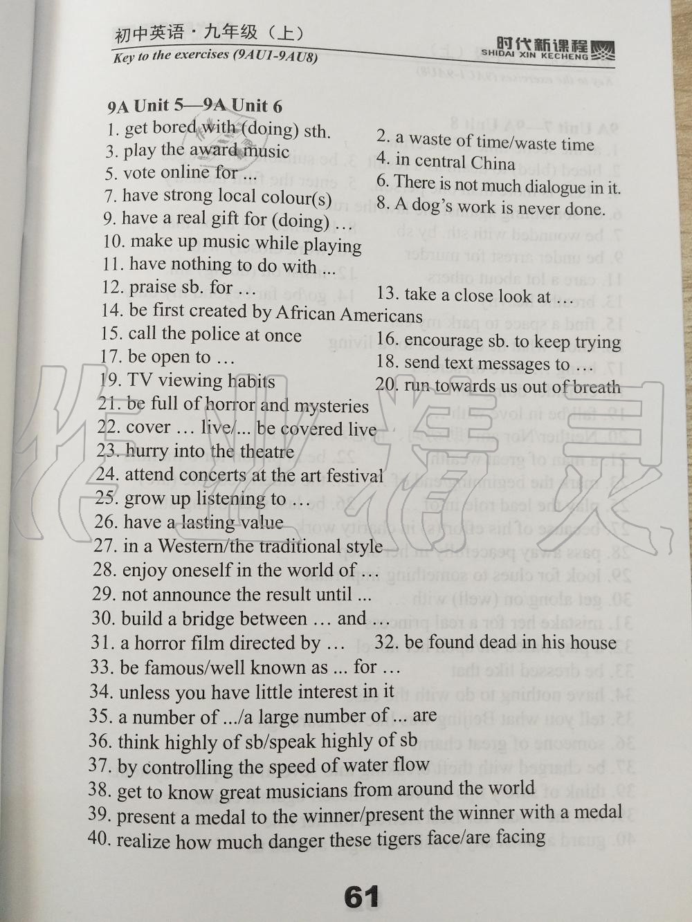 2019年时代新课程初中英语九年级上册译林版 第61页