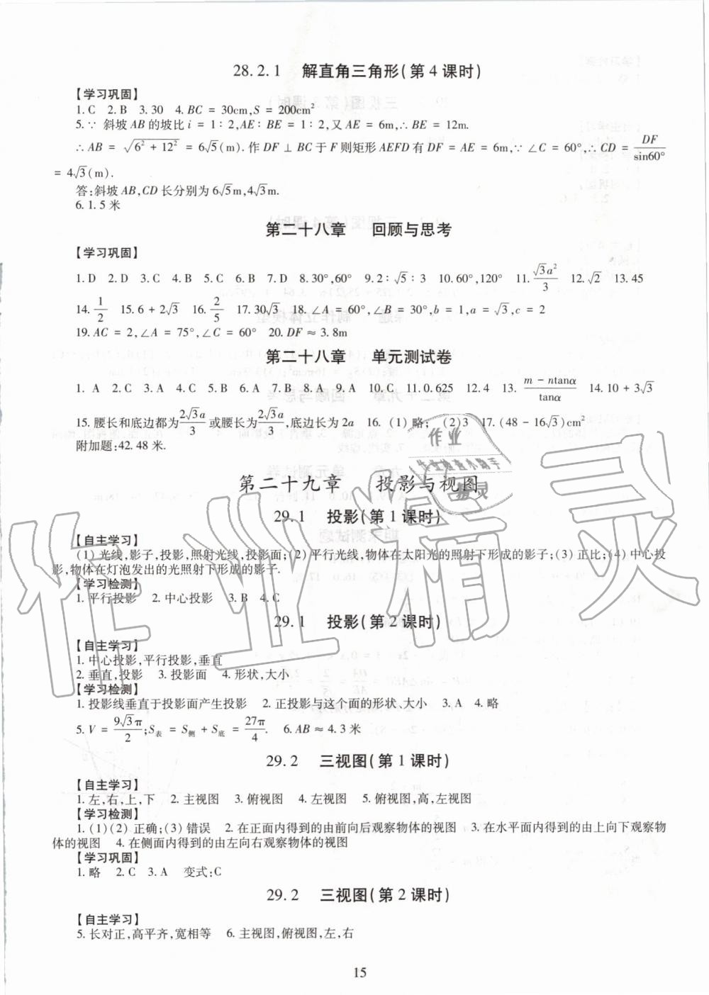 2019年智慧学习九年级数学全一册人教版 第15页