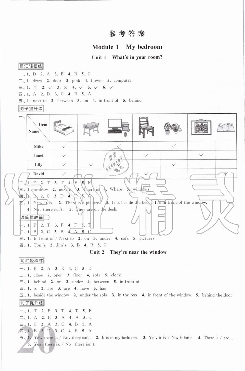 2019年陽光同學(xué)課時(shí)優(yōu)化作業(yè)四年級英語上冊教育科學(xué)版 第1頁