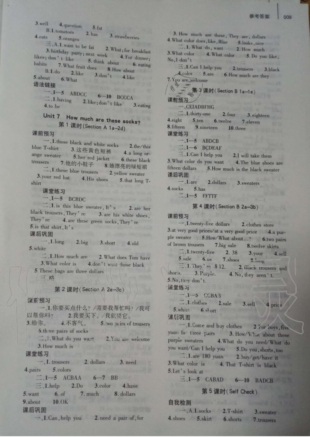 2019年基礎(chǔ)訓(xùn)練七年級(jí)英語(yǔ)上冊(cè)人教版大象出版社 第9頁(yè)