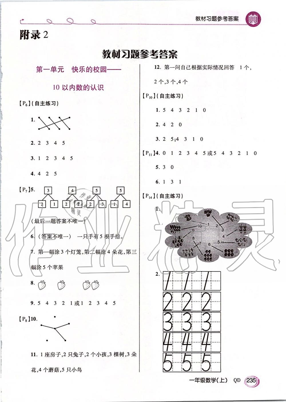 2019年課本一年級數(shù)學(xué)上冊青島版五四制 第1頁