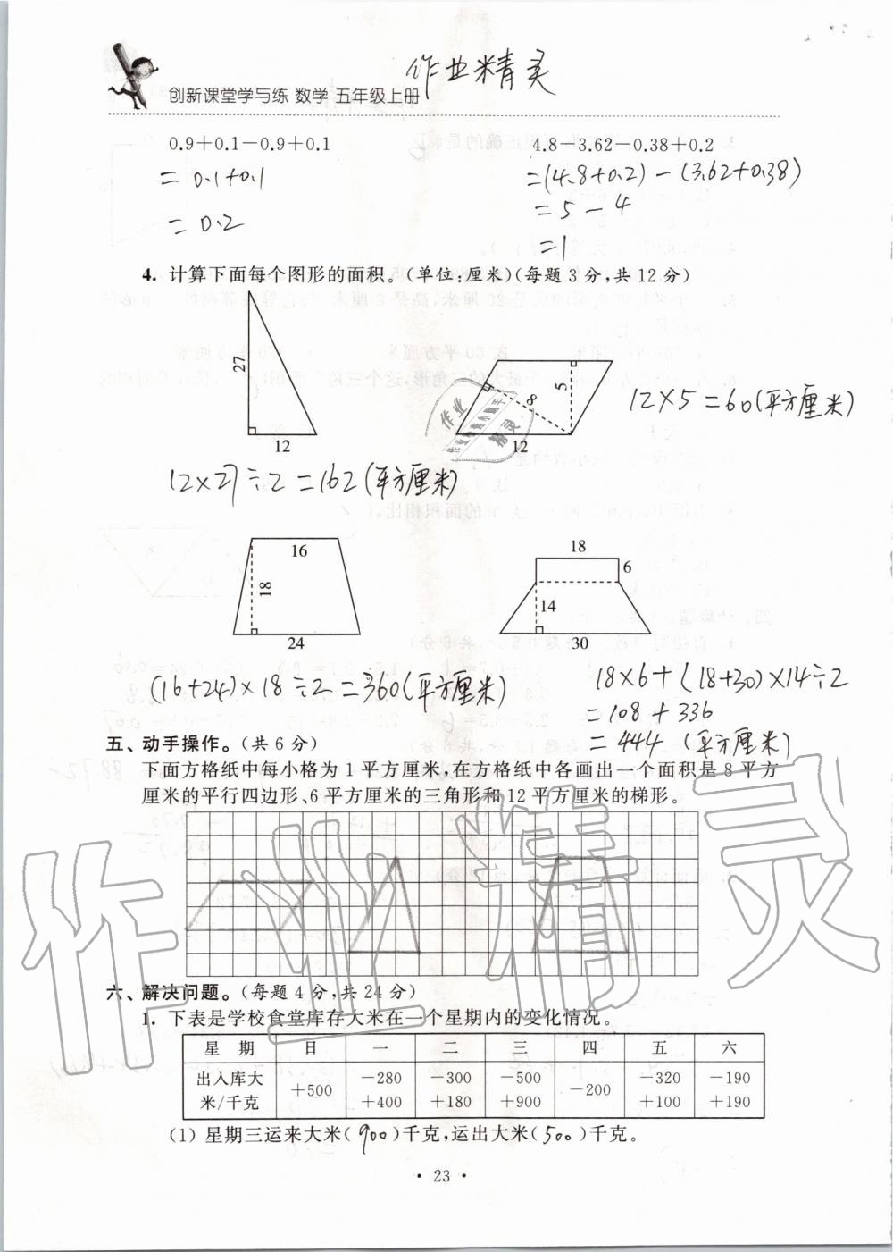 2019年创新课堂学与练五年级数学上册苏教版 第129页