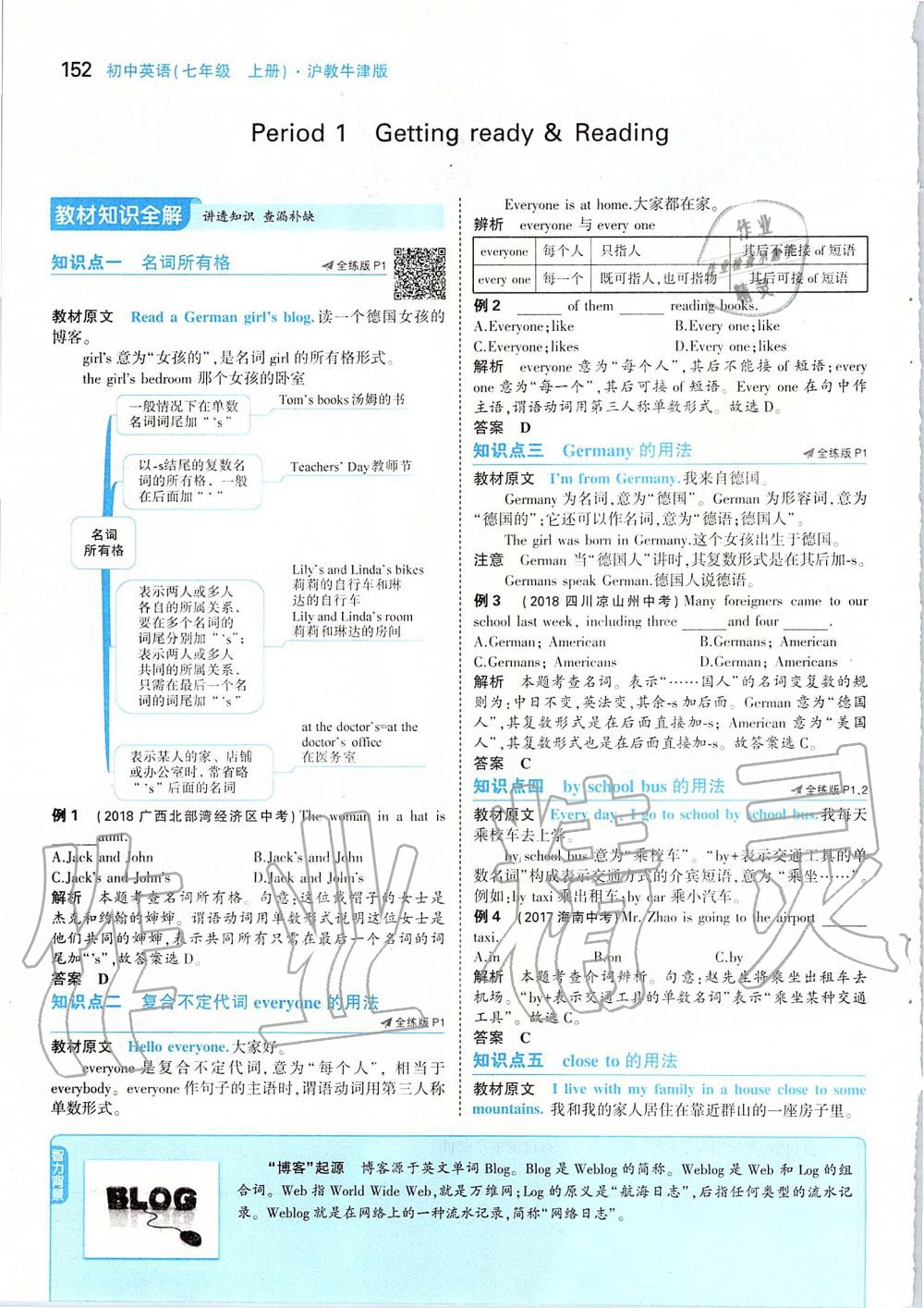 2019年課本七年級(jí)英語(yǔ)上冊(cè)滬教版 參考答案第2頁(yè)