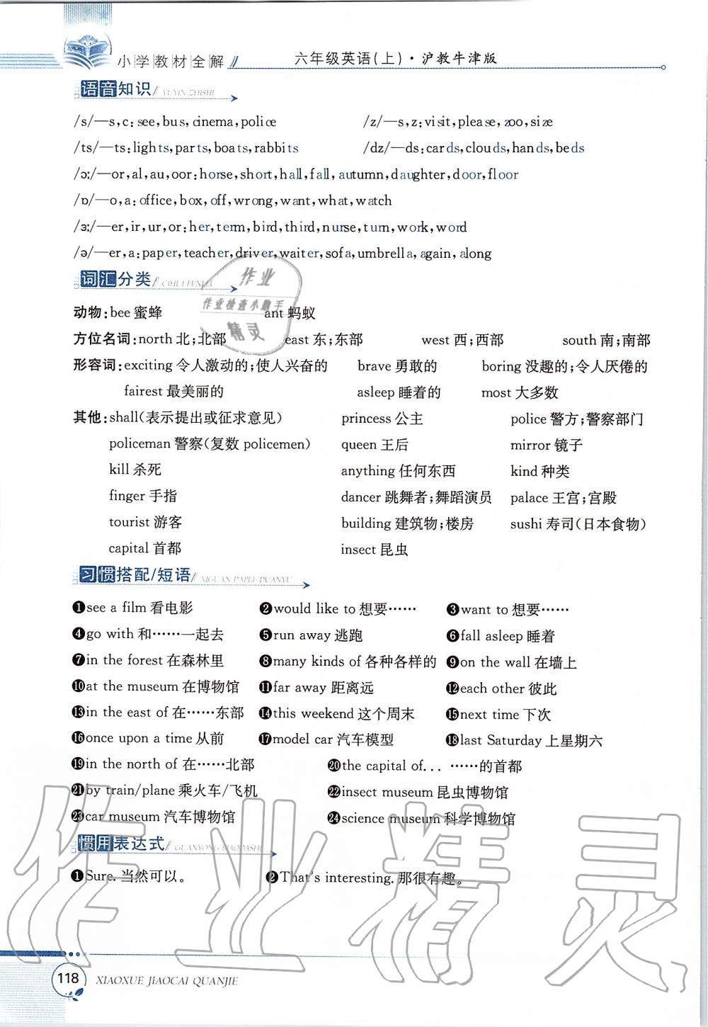 2019年课本六年级英语上册沪教版三起 第118页