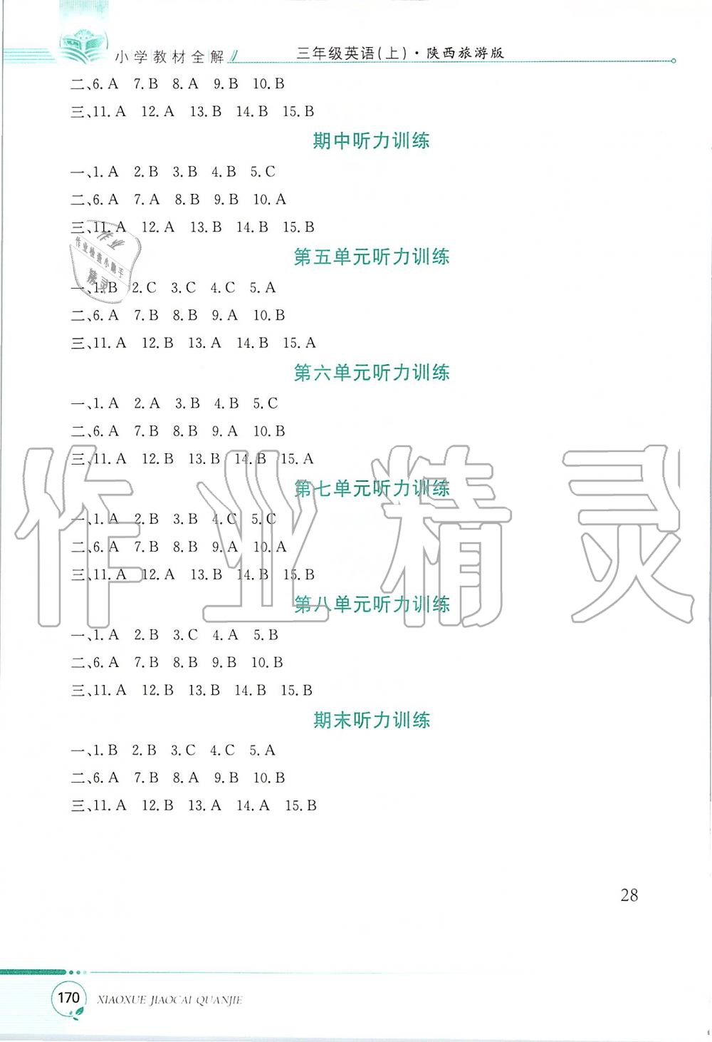 2019年小學(xué)教材全解三年級(jí)英語(yǔ)上冊(cè)陜西旅游版三起 第7頁(yè)