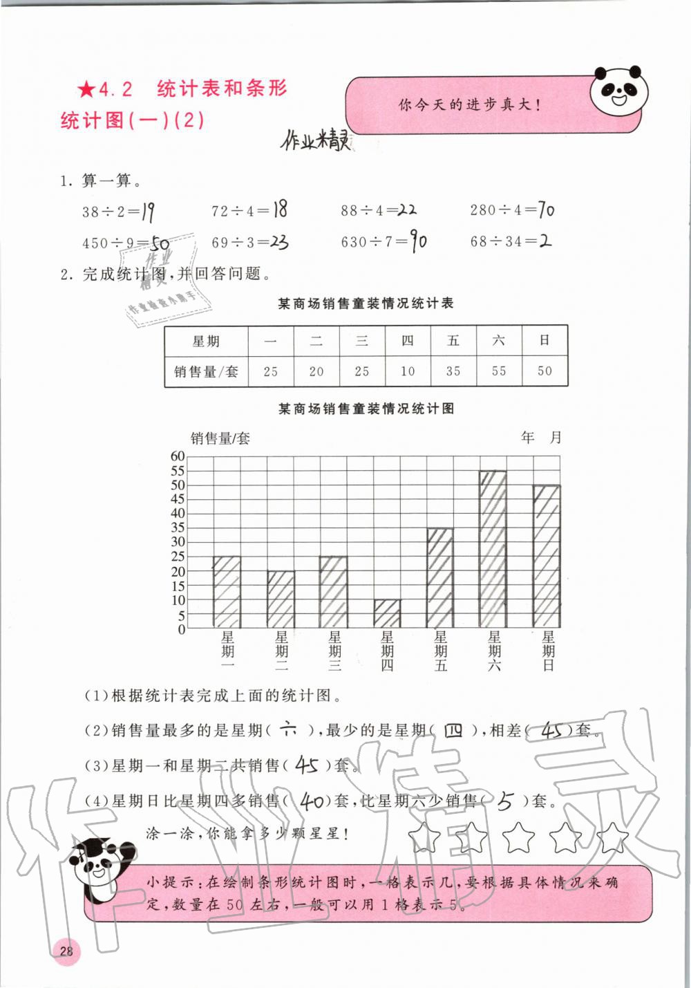 2019年快乐口算四年级数学上册苏教版B版 参考答案第28页