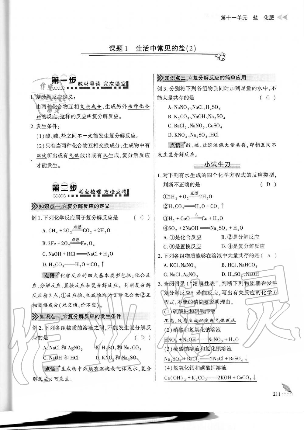 2019年蓉城優(yōu)課堂給力A加九年級(jí)化學(xué)全一冊(cè)人教版 第211頁