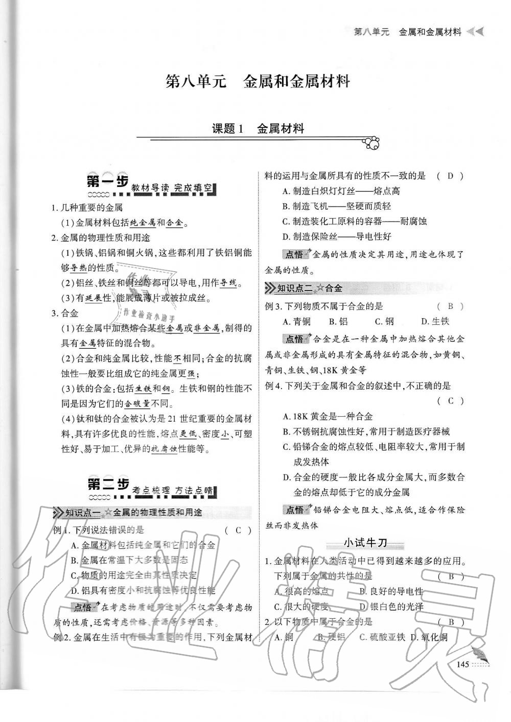 2019年蓉城優(yōu)課堂給力A加九年級化學(xué)全一冊人教版 第145頁