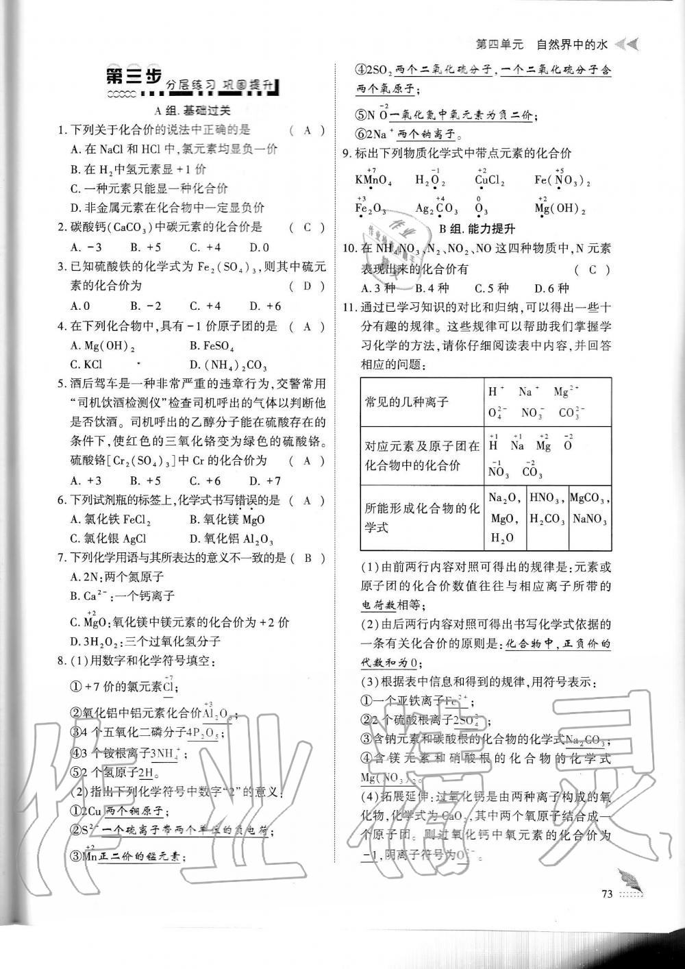 2019年蓉城優(yōu)課堂給力A加九年級(jí)化學(xué)全一冊(cè)人教版 第73頁(yè)