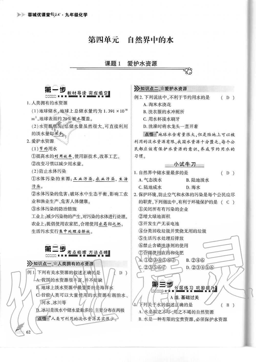 2019年蓉城優(yōu)課堂給力A加九年級(jí)化學(xué)全一冊(cè)人教版 第62頁(yè)