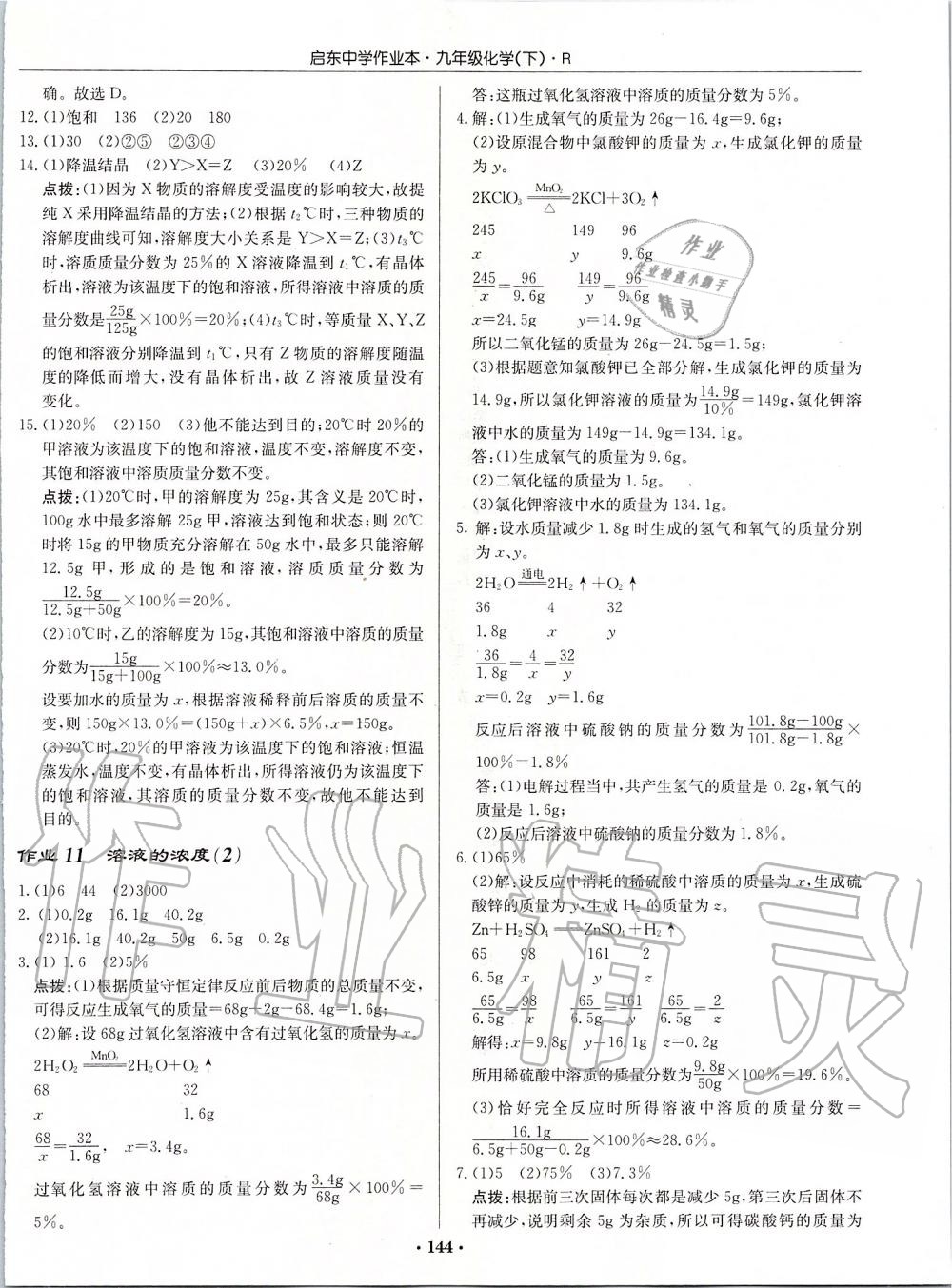 2020年启东中学作业本九年级化学下册人教版 第6页