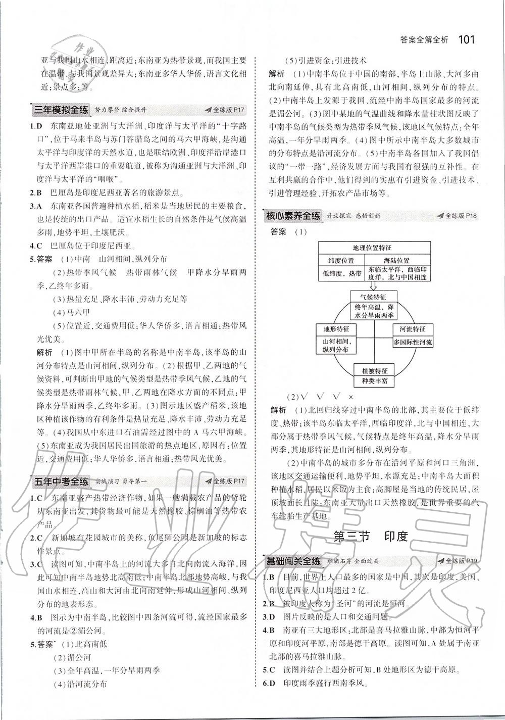 2020年5年中考3年模擬初中地理七年級(jí)下冊(cè)人教版 第7頁(yè)