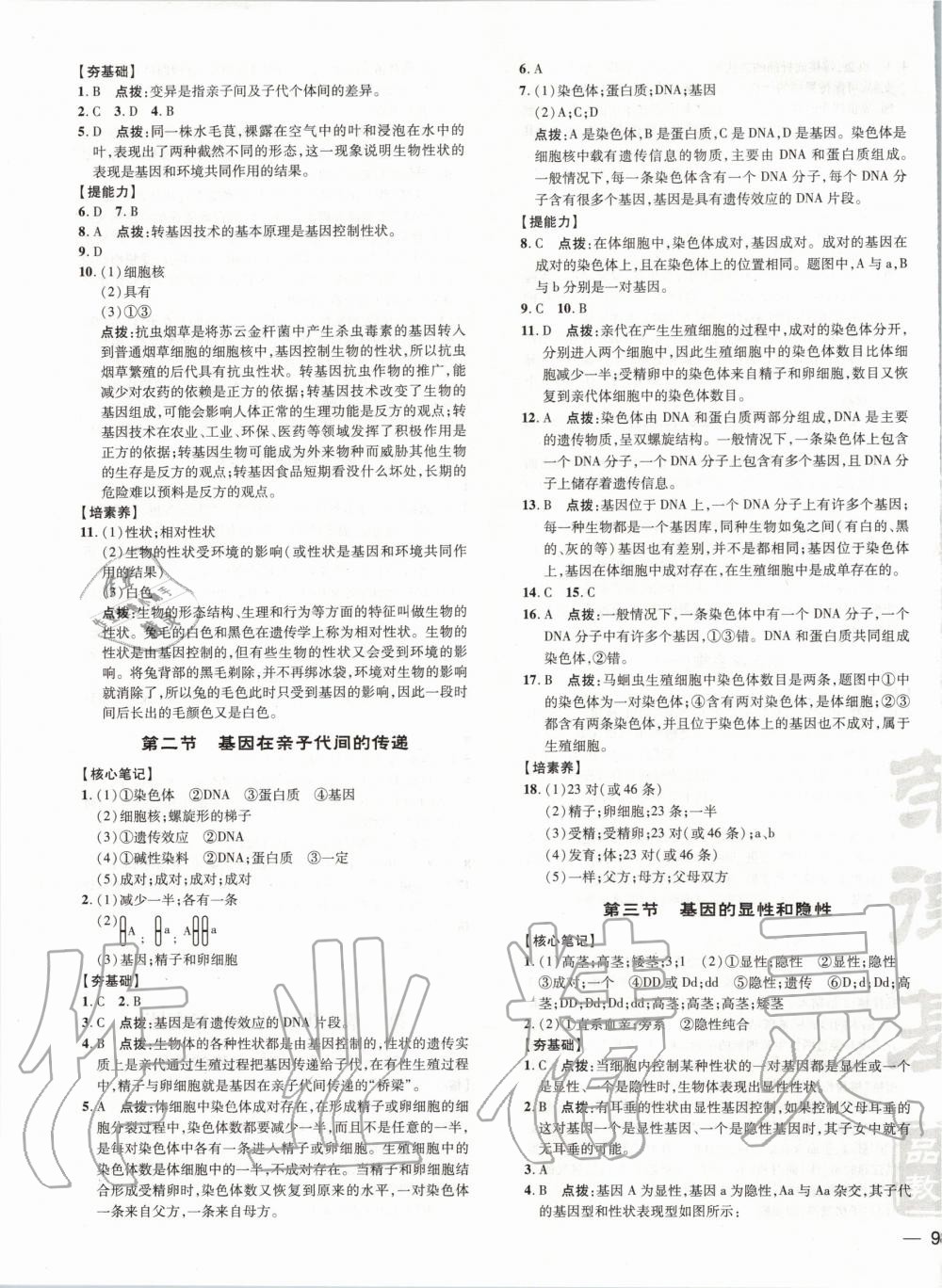 2020年點(diǎn)撥訓(xùn)練八年級(jí)生物下冊人教版 第4頁