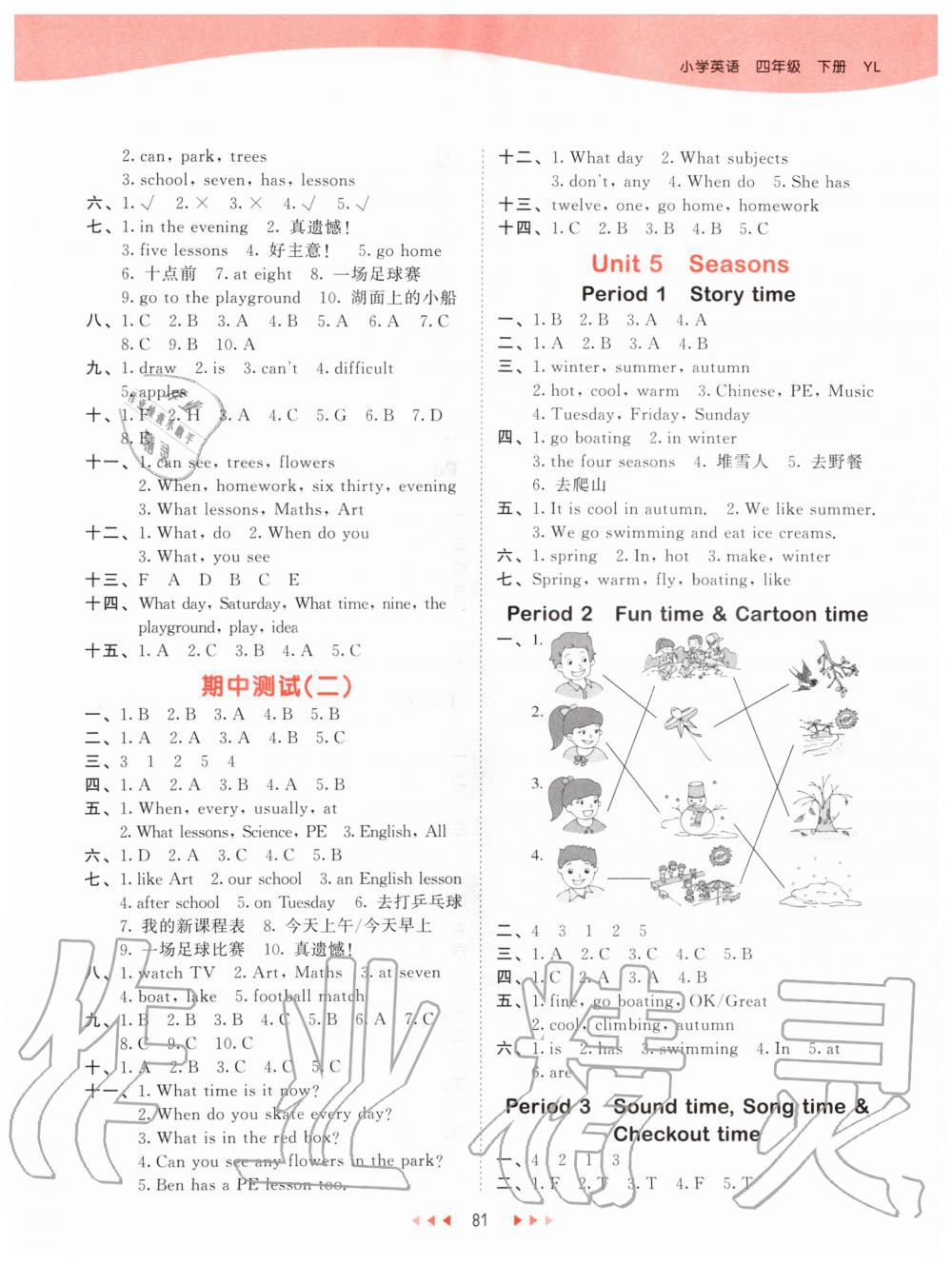 2020年53天天練小學(xué)英語四年級下冊譯林版 第5頁