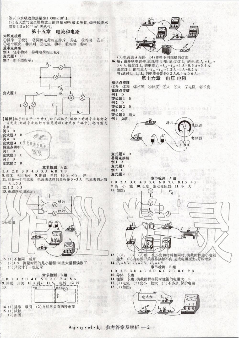 2020年金象教育U計(jì)劃學(xué)期系統(tǒng)復(fù)習(xí)寒假作業(yè)九年級(jí)物理人教版 第2頁(yè)