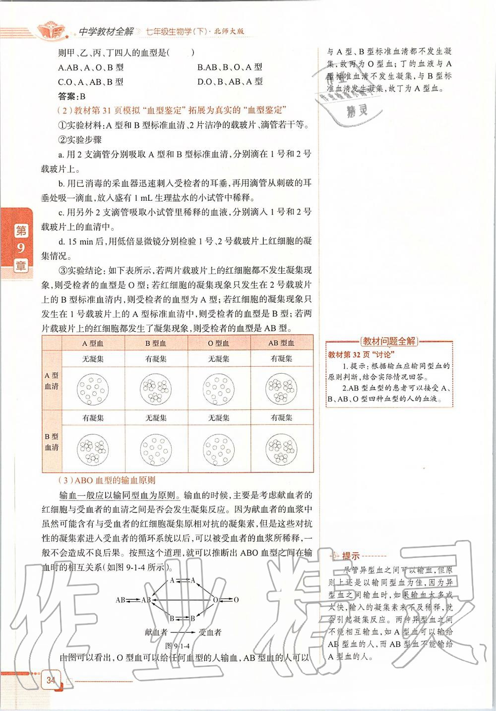 2020年课本七年级生物学下册北师大版 第34页