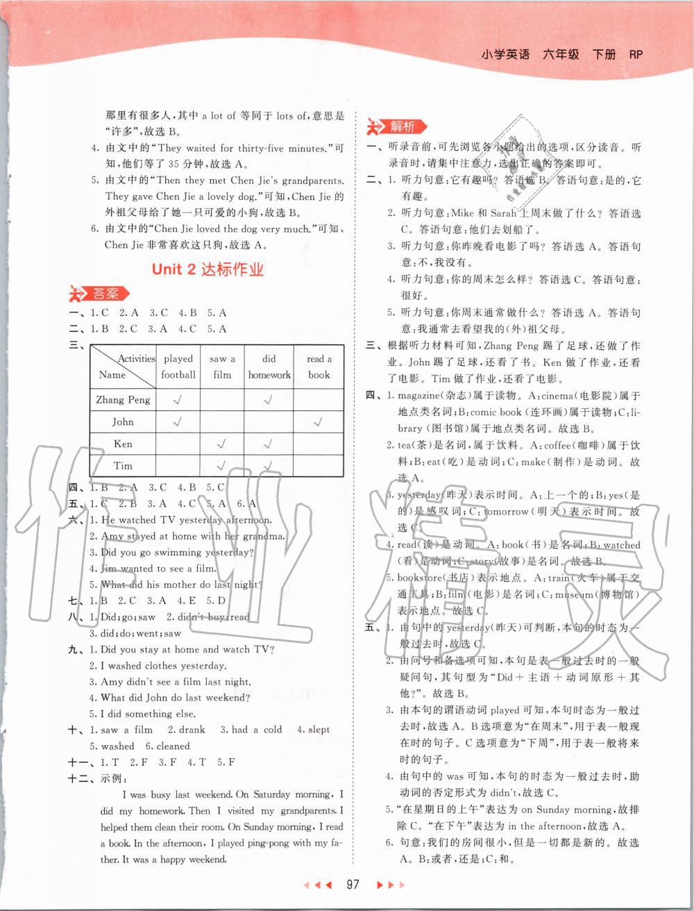 2020年53天天練小學(xué)英語六年級(jí)下冊人教PEP版 第13頁