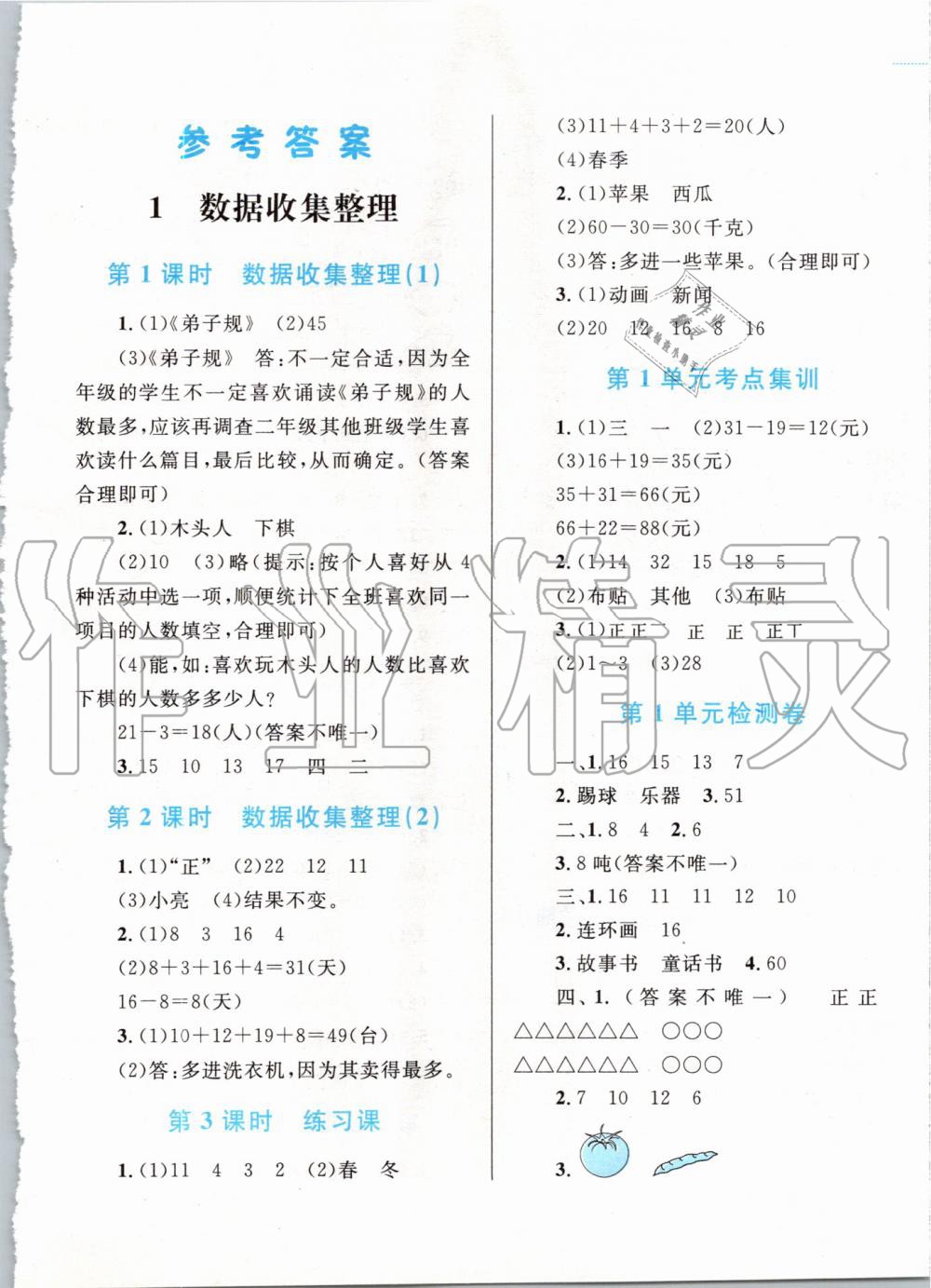 2020年小学同步学考优化设计小超人作业本二年级数学下册人教版