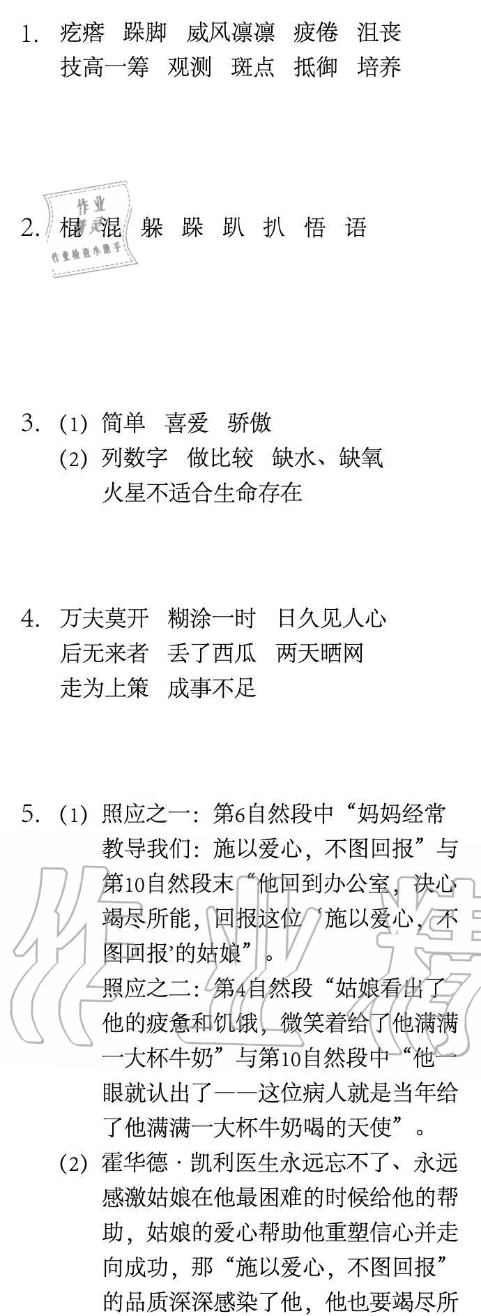 2020年长江寒假作业六年级语文人教版崇文书局 第5页