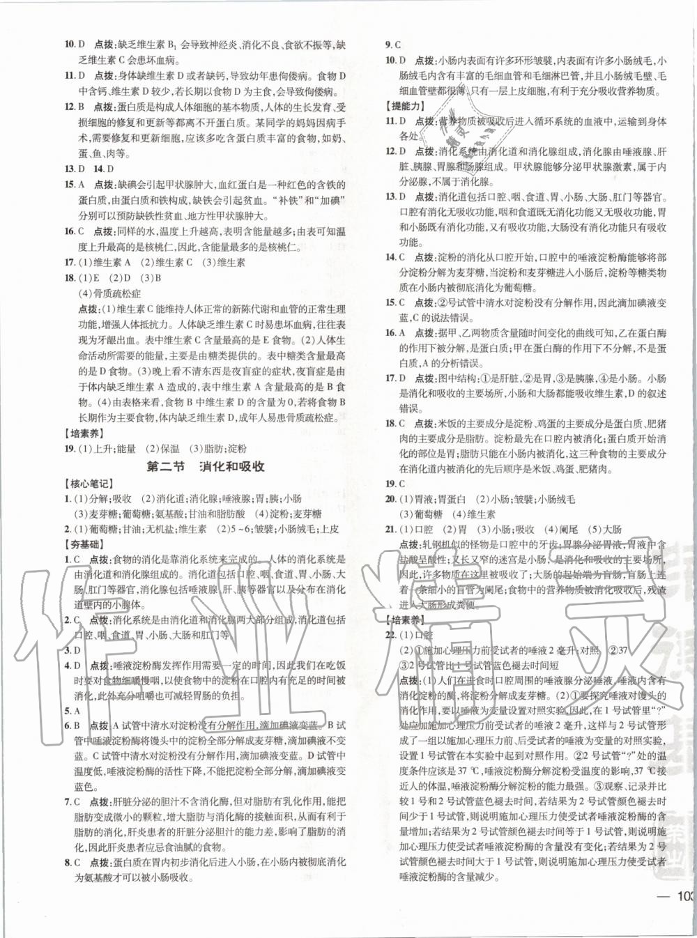 2020年點(diǎn)撥訓(xùn)練七年級(jí)生物下冊(cè)人教版 第3頁(yè)