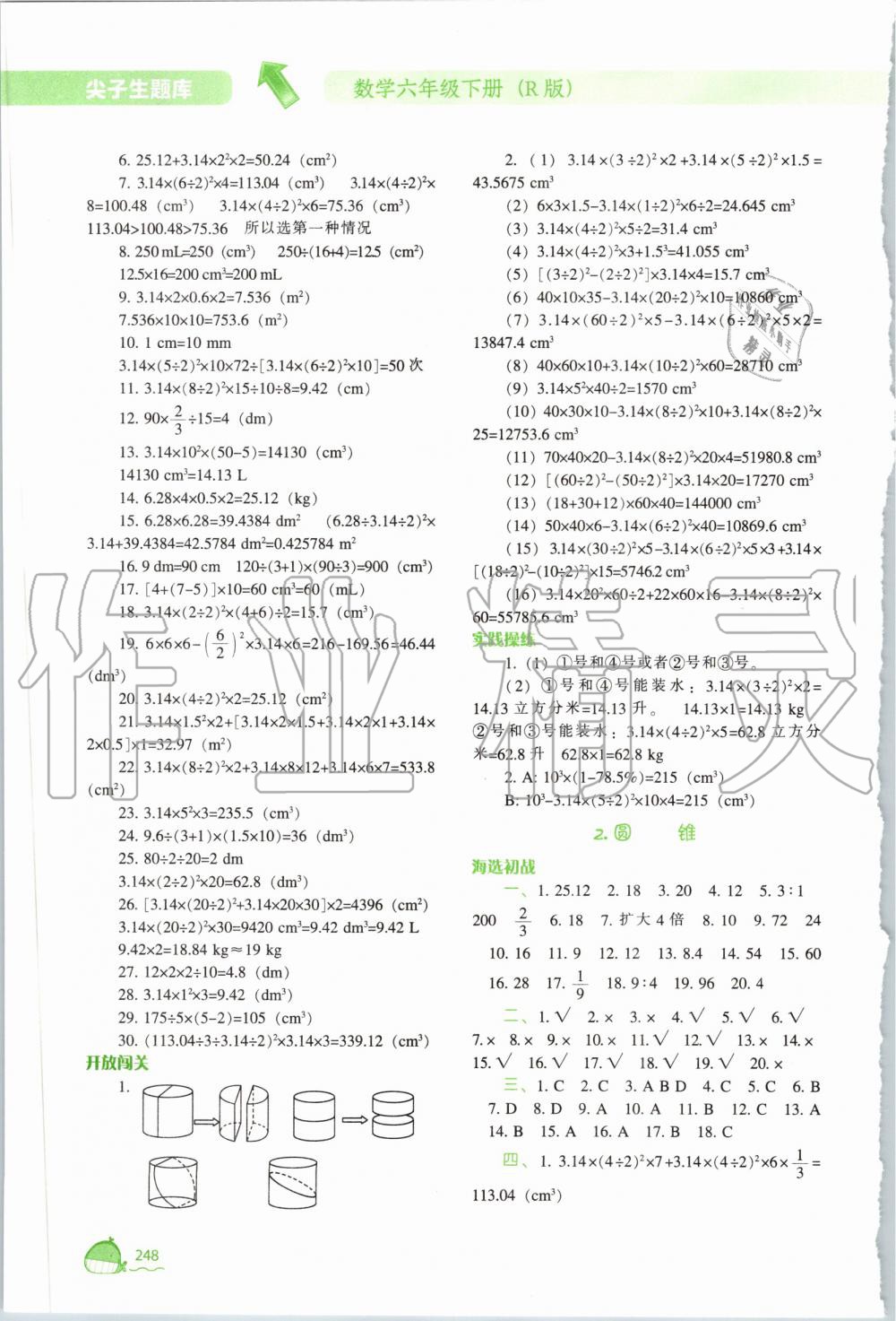 2020年尖子生题库六年级数学下册人教版 第4页