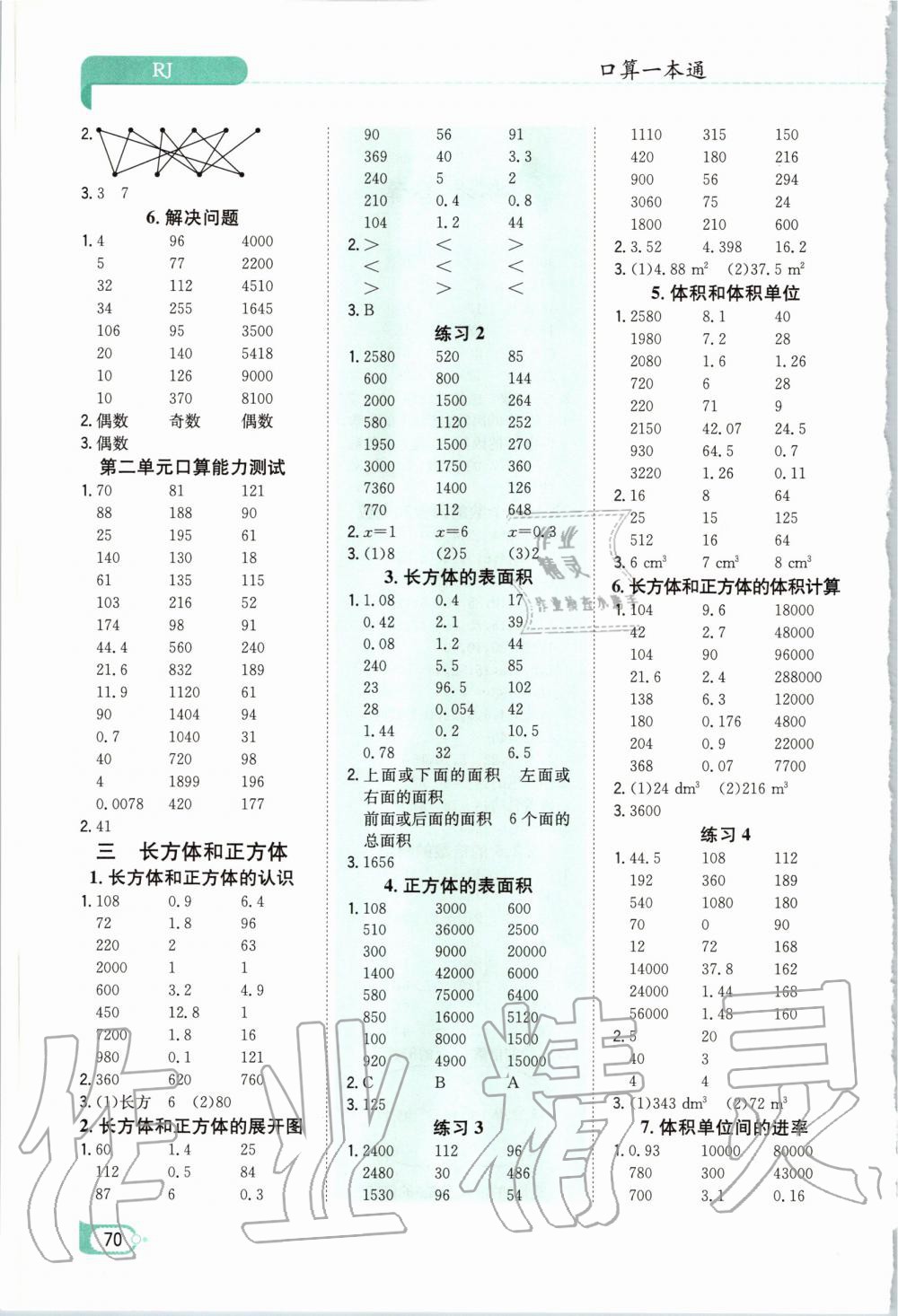 2020年口算一本通五年級數(shù)學下冊人教版 第2頁