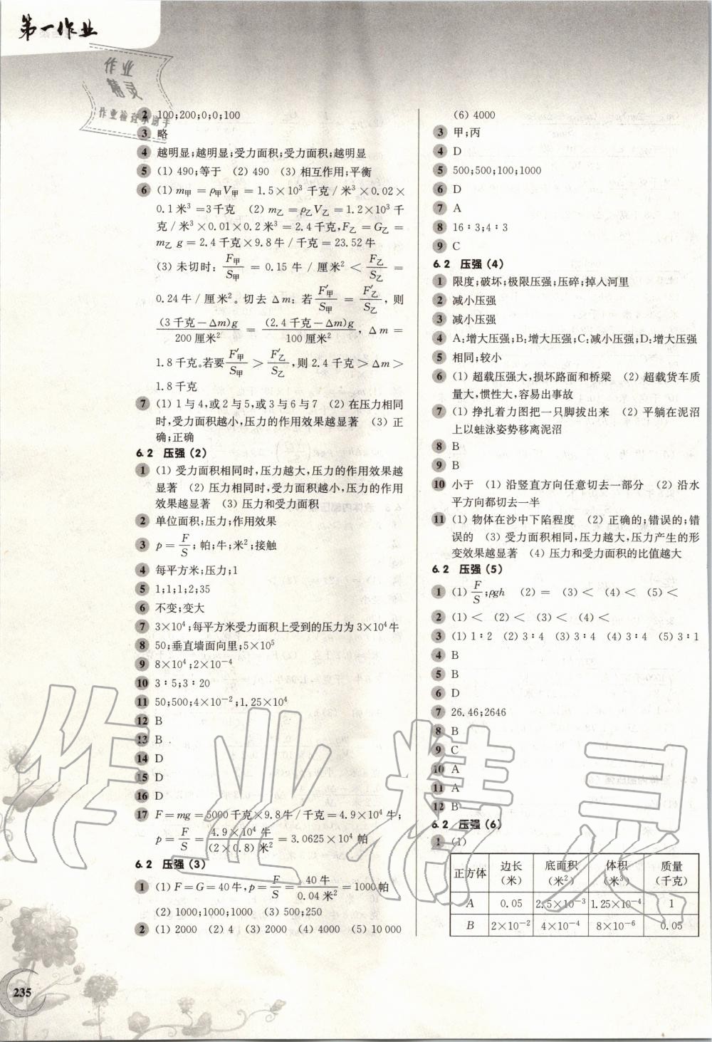 2019年第一作業(yè)九年級物理全一冊滬教版 第5頁