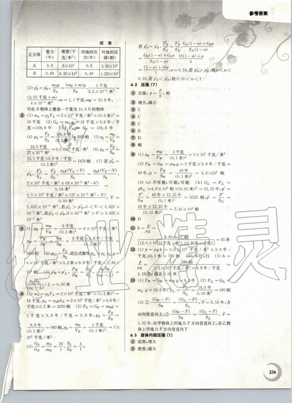 2019年第一作業(yè)九年級物理全一冊滬教版 第6頁