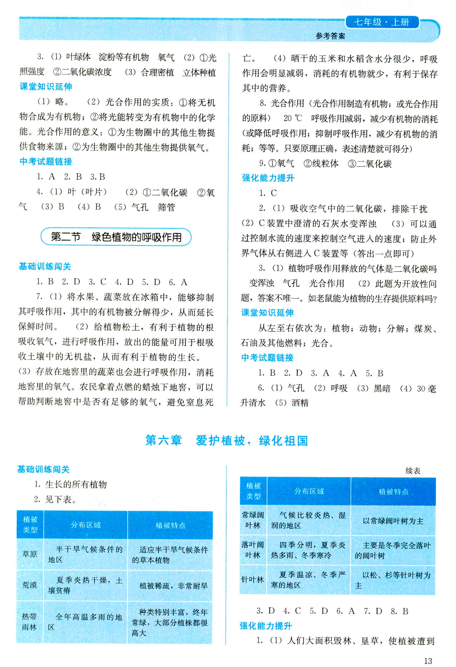 2018年人教金学典同步解析与测评七年级生物学上册人教版 第13页