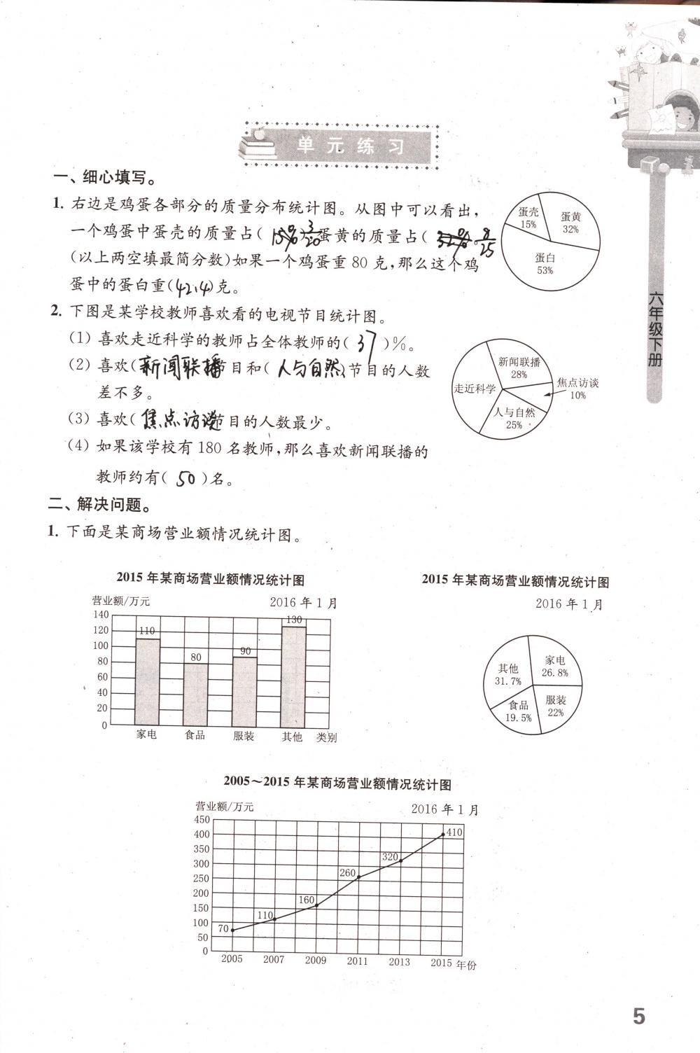 2018年課課練小學(xué)數(shù)學(xué)六年級下冊蘇教版 第5頁