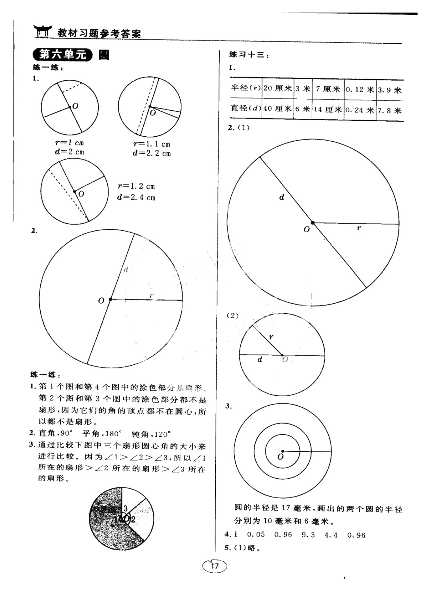 课本苏教版五年级数学上册 参考答案第17页