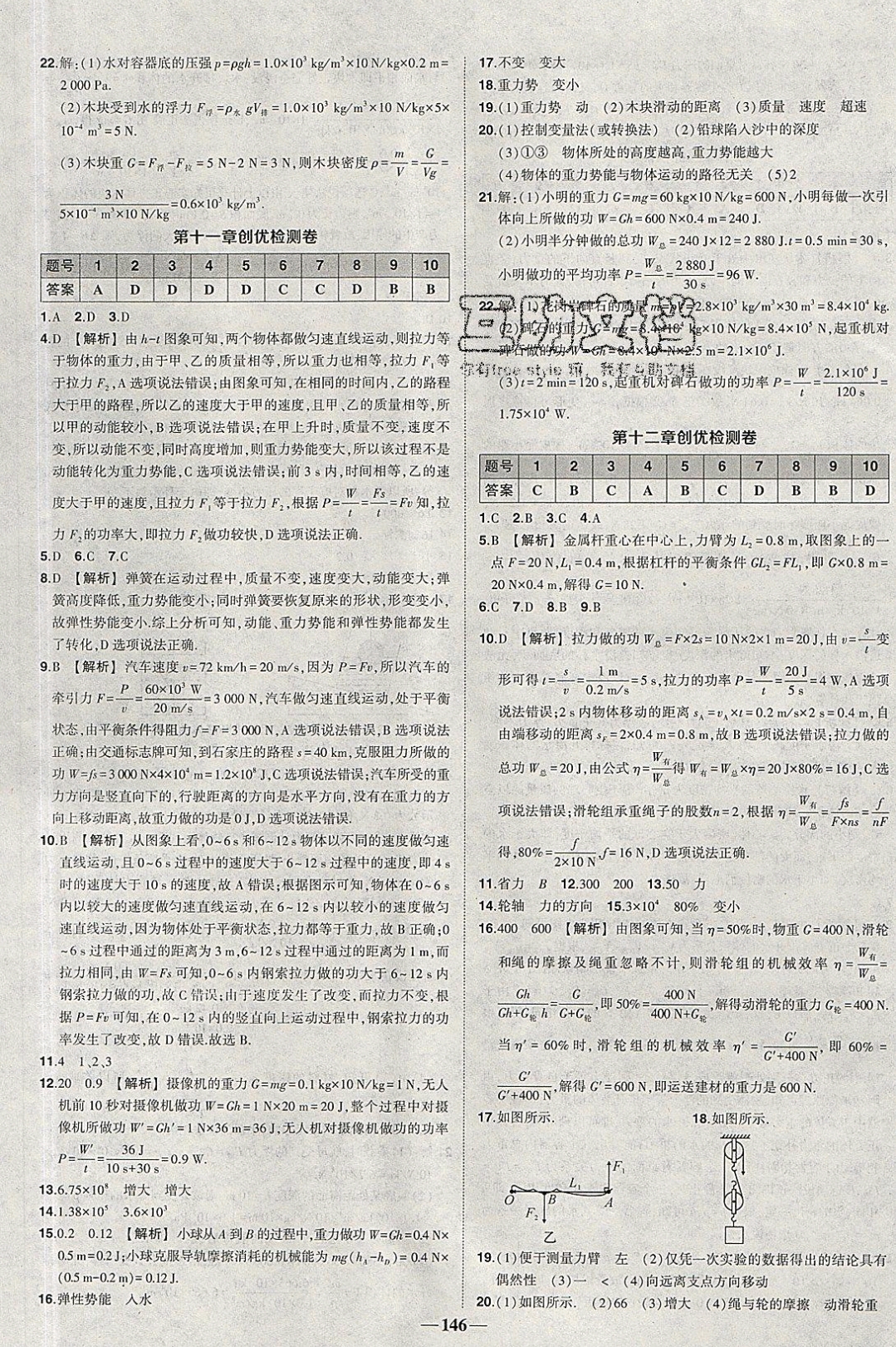 2019年黃岡創(chuàng)優(yōu)作業(yè)導(dǎo)學(xué)練八年級(jí)物理下冊(cè)人教版 參考答案第23頁