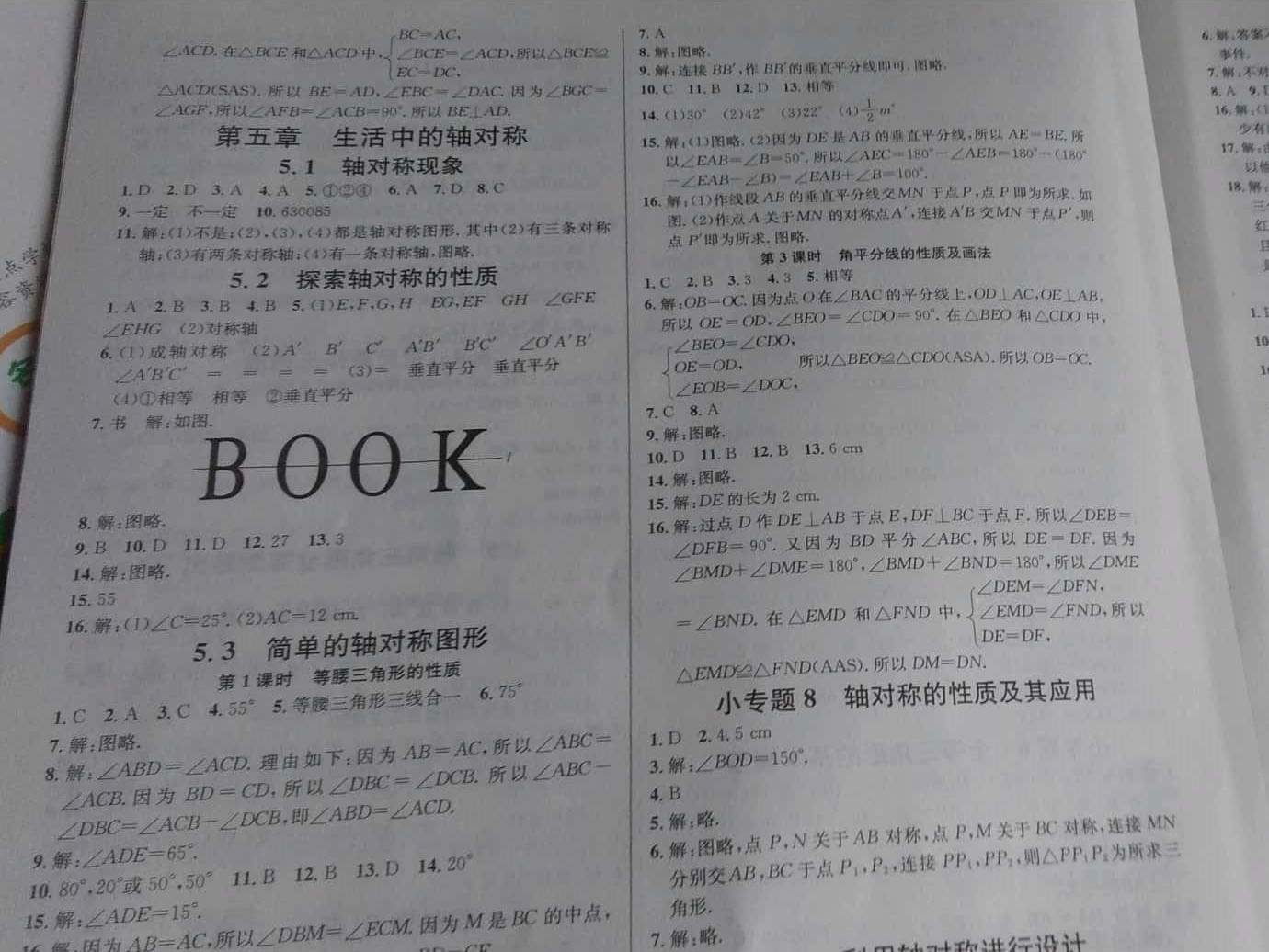 2019年名校课堂七年级数学下册北师大版河南专版 参考答案第15页