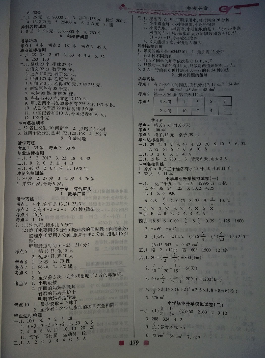 2019年小学毕业升学考前冲刺六年级数学下册 参考答案第7页