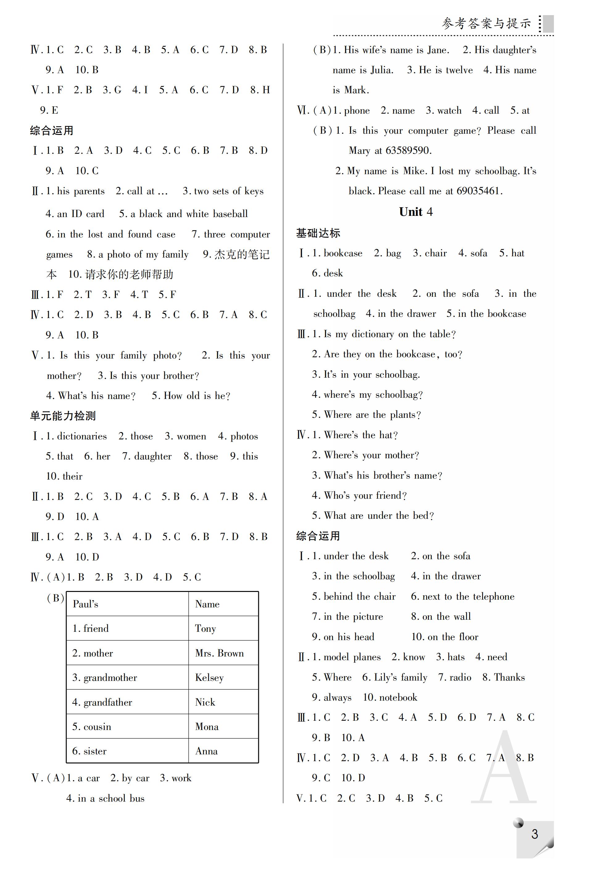 2019年課堂練習(xí)冊七年級英語上冊A版 第28頁