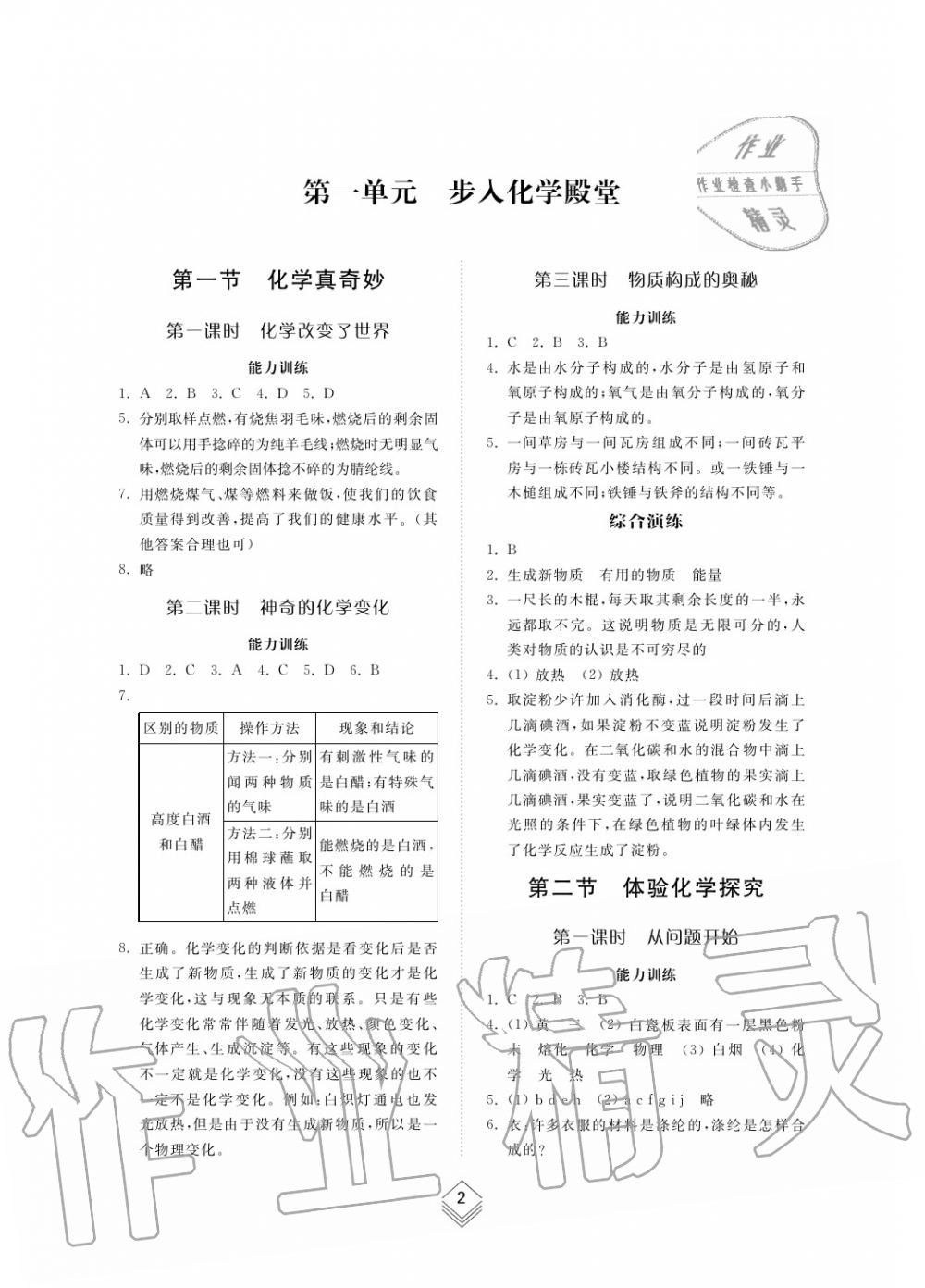 2019年綜合能力訓(xùn)練九年級(jí)化學(xué)上冊(cè)魯教版六三制 第2頁(yè)