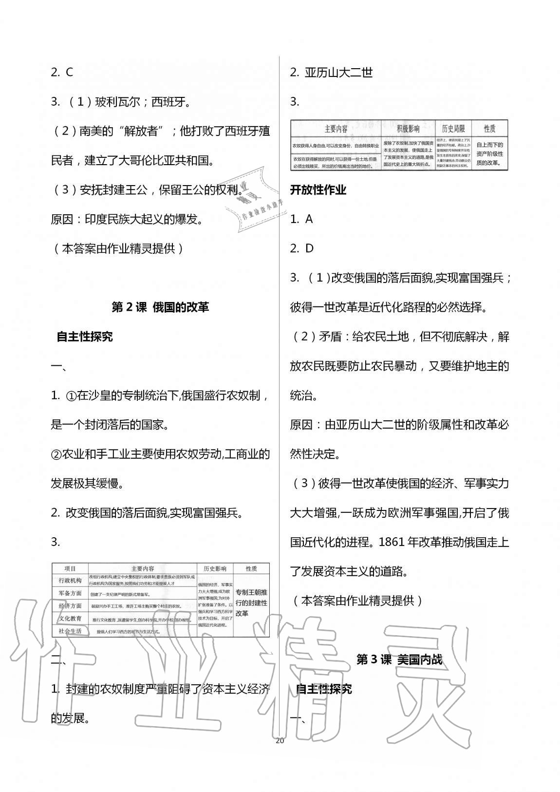 2019年自主學(xué)習(xí)指導(dǎo)課程九年級世界歷史全一冊人教版 第20頁