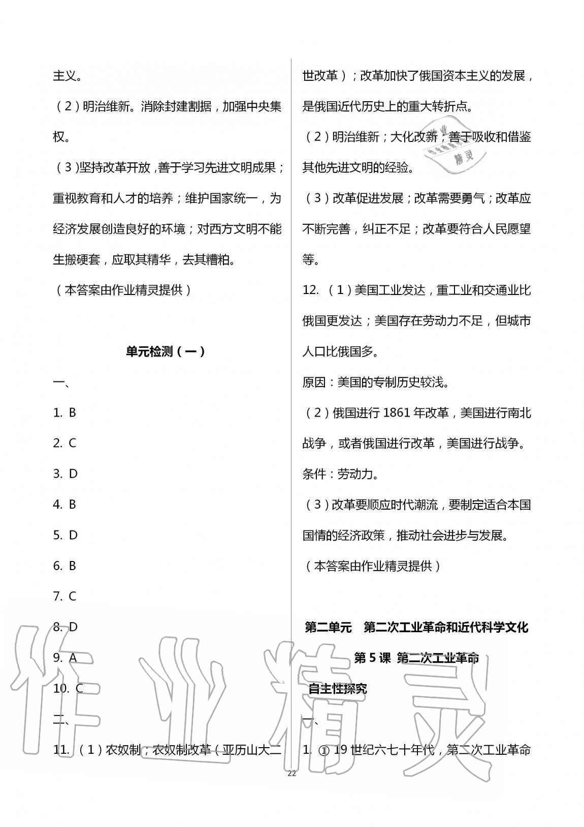 2019年自主學(xué)習(xí)指導(dǎo)課程九年級(jí)世界歷史全一冊(cè)人教版 第22頁(yè)