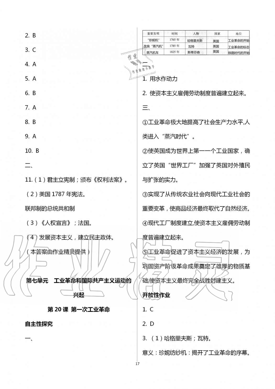 2019年自主學(xué)習(xí)指導(dǎo)課程九年級世界歷史全一冊人教版 第17頁