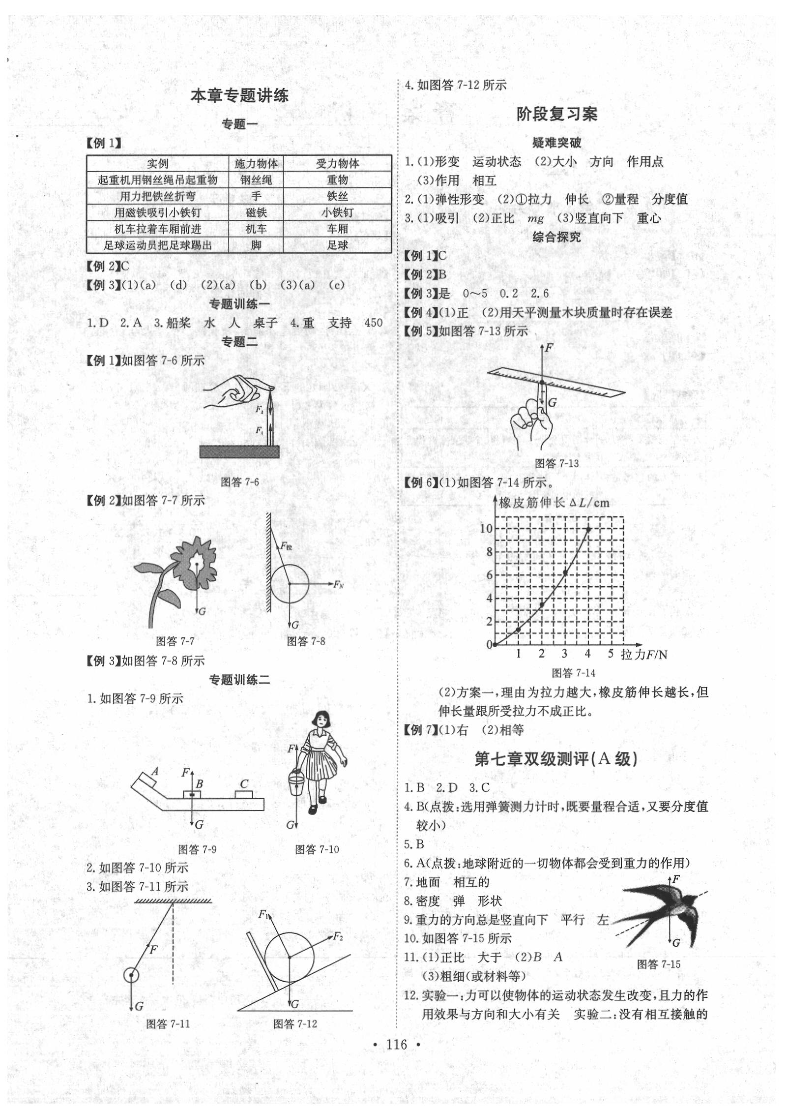 2020年长江全能学案同步练习册八年级物理下册人教版 参考答案第2页