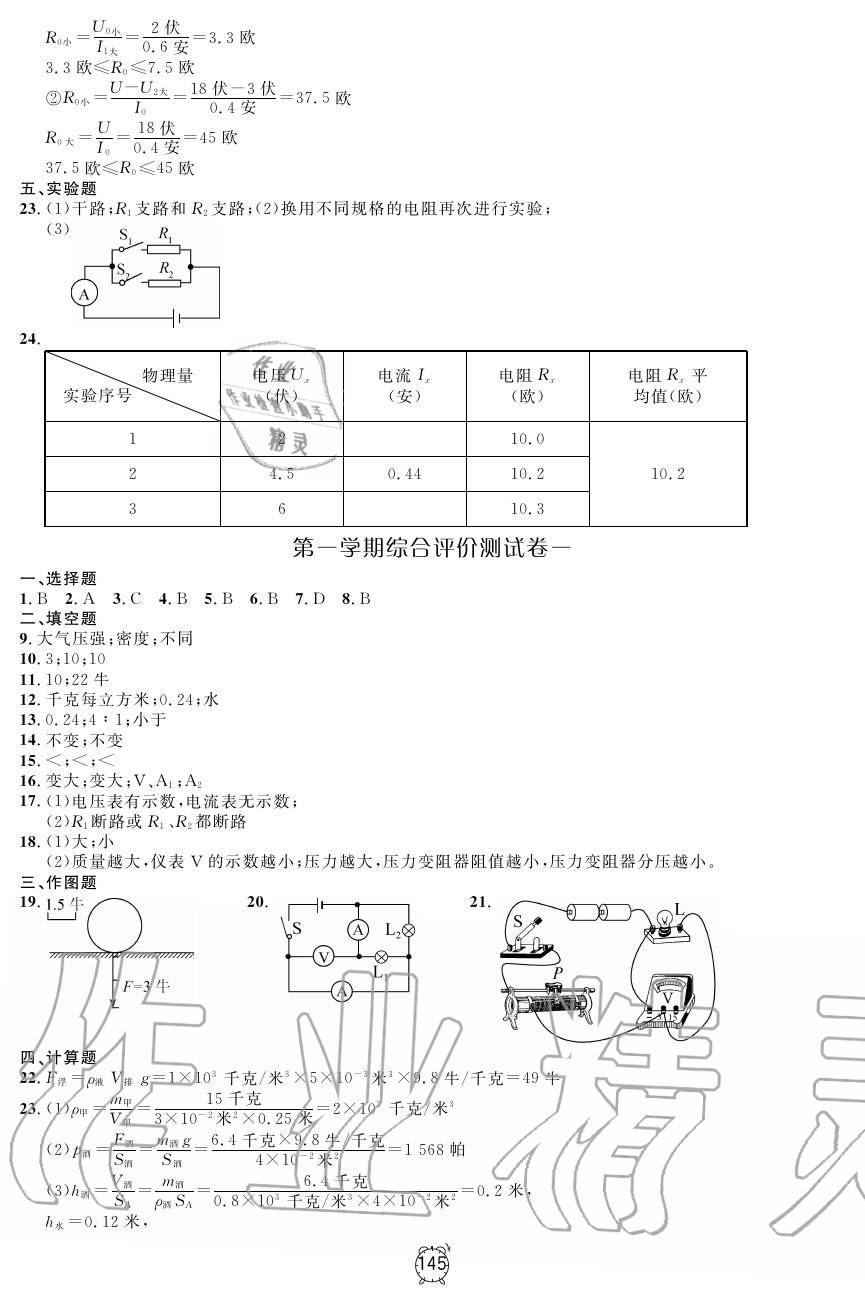 2019年鐘書金牌金試卷九年級(jí)物理上冊(cè)滬教版 第13頁