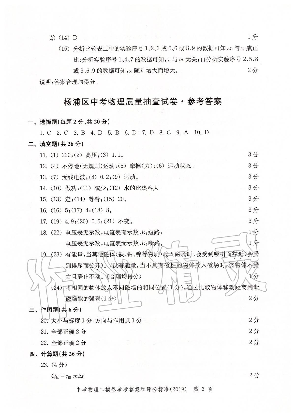 2019年走向成功上海市各区中考考前质量抽查试卷精编物理 第6页