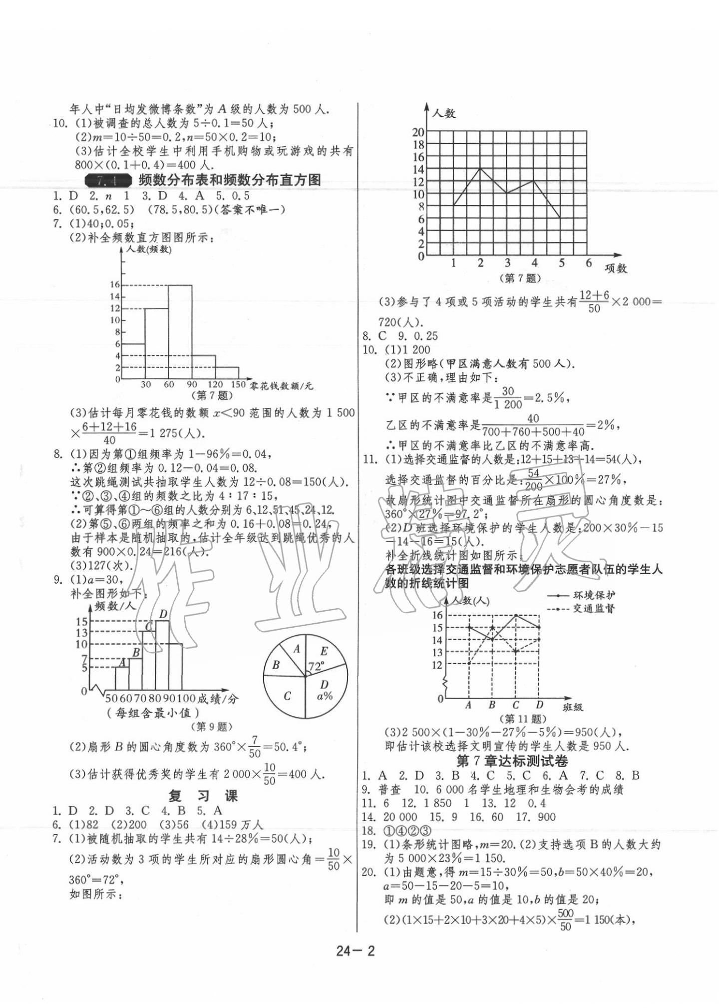 2020年1課3練單元達標測試八年級數(shù)學下冊蘇科版 參考答案第2頁